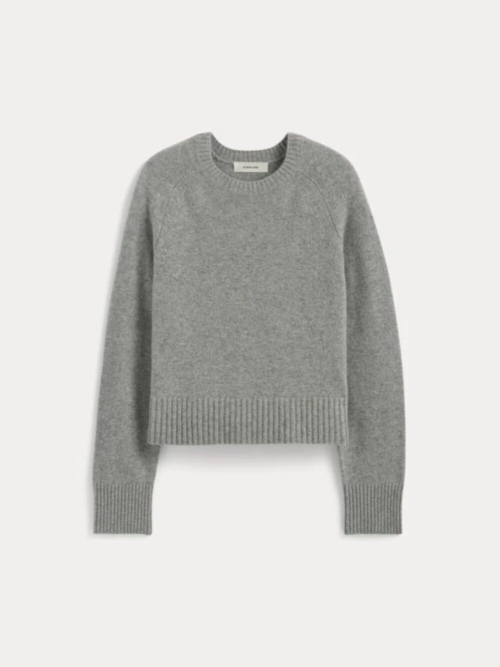 Everlane Boxy Cashmere Crewneck Sweater (Light Heather Gray, XXL)